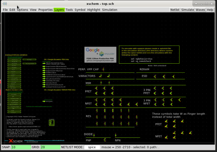 Xschem sky130A top.sch