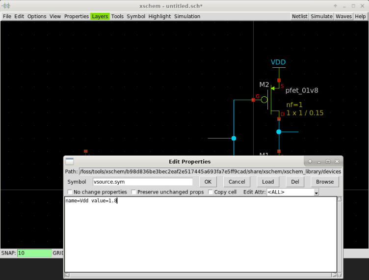 Xschem edit vsource