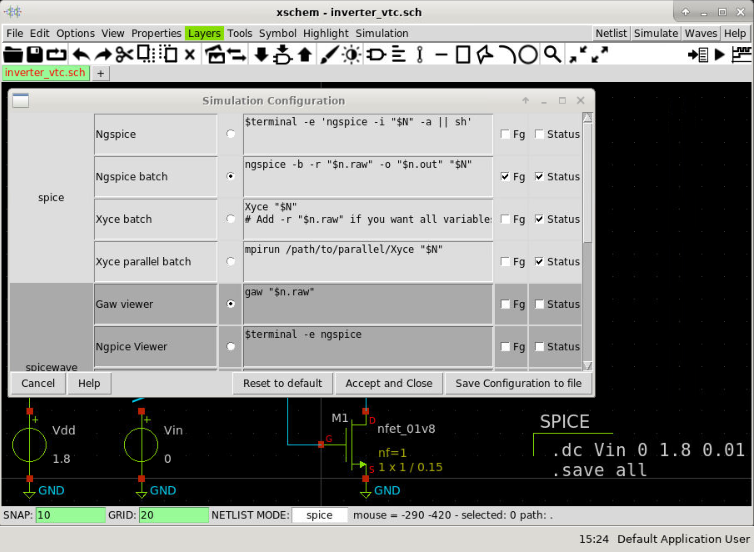 Xschem simulation config